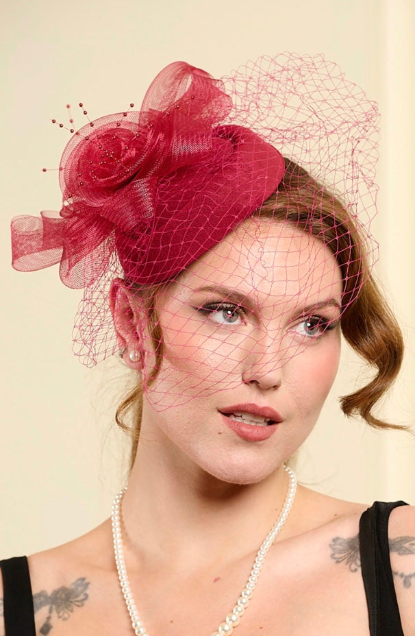 Red Bloom Fascinator