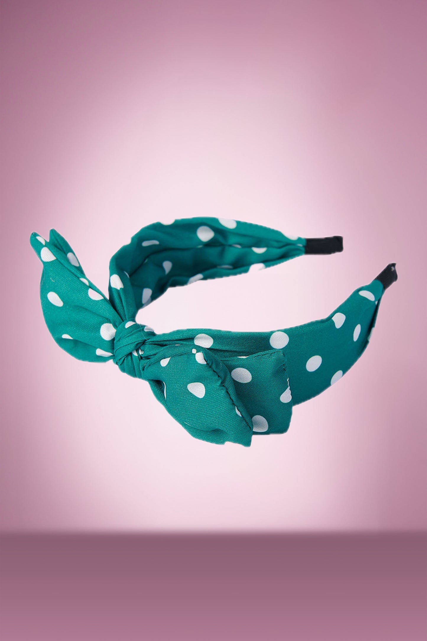 Double Bow Polka Headband in Green
