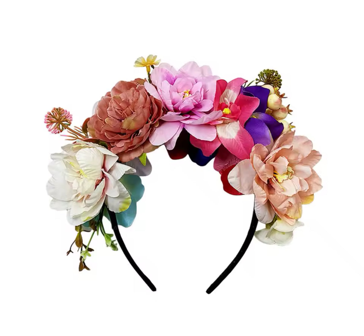 Tatiana Flower Crown purple pink mix