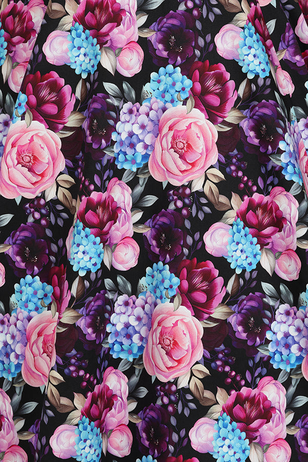 Purple Ditsy Swing Dress