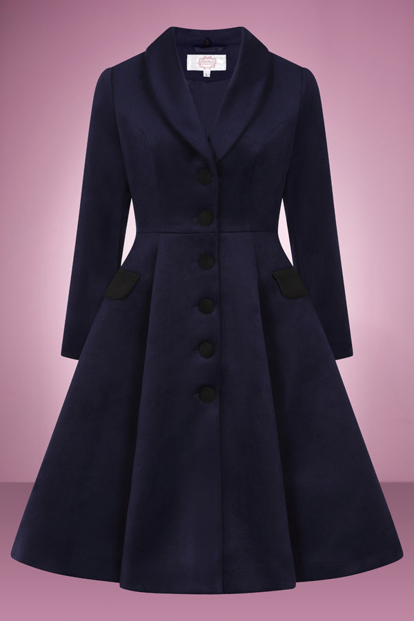 Navy Noir Swing Coat