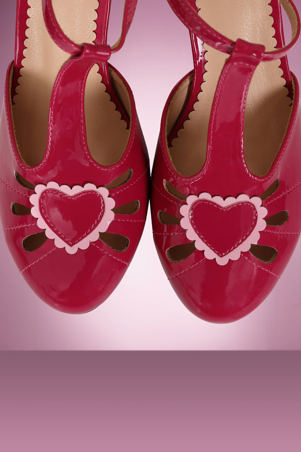 Amelia Heart Shoe in Hot Pink