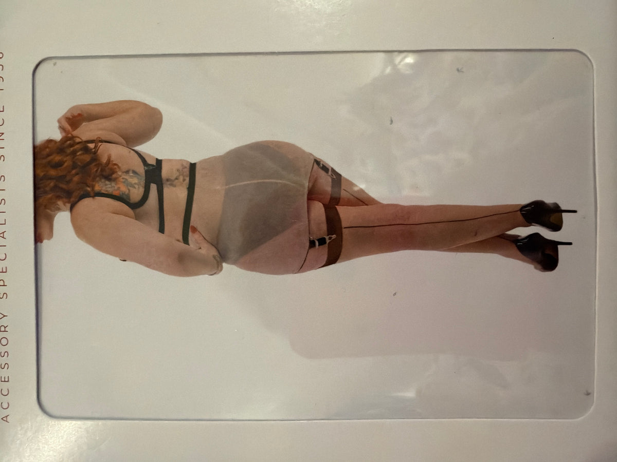 Seamed stockings, Champagne with coffee Seam (size 8-14)