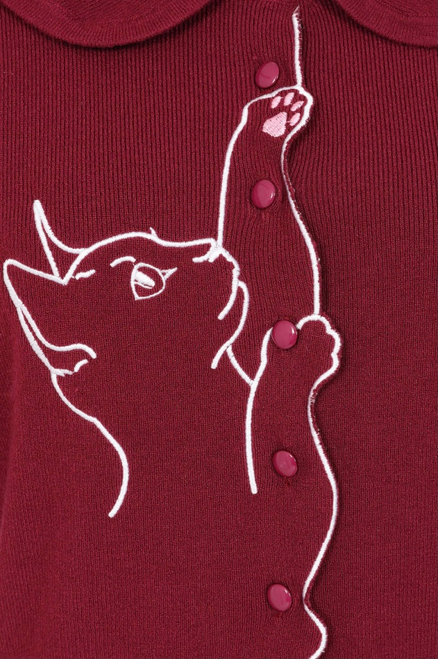 Burgundy Kitty Cardi
