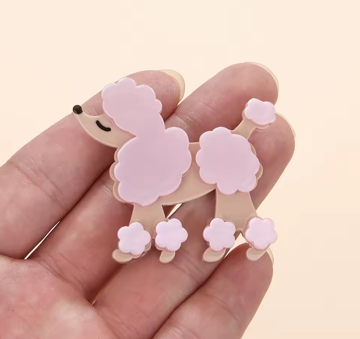 Poodle Brooch Pink