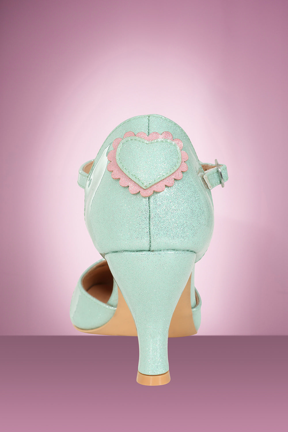Amelia Heart Shoe in Mint Sparkle PRE ORDER
