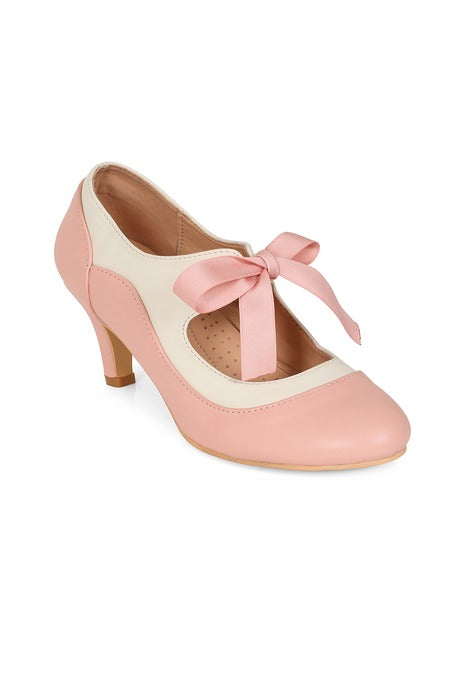 Polly Pink & Cream Shoes – Pocket Watch and Petticoats