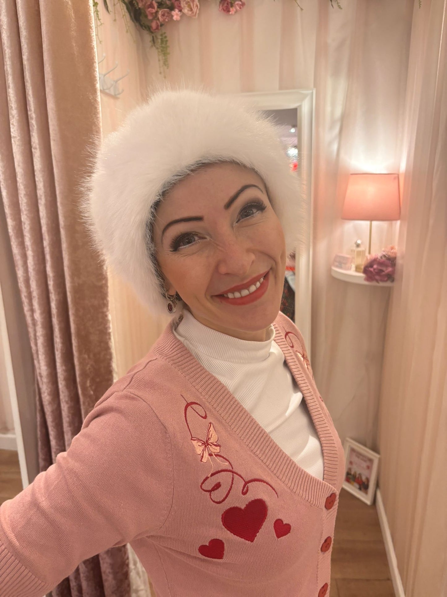 Faux Fur Headband in White