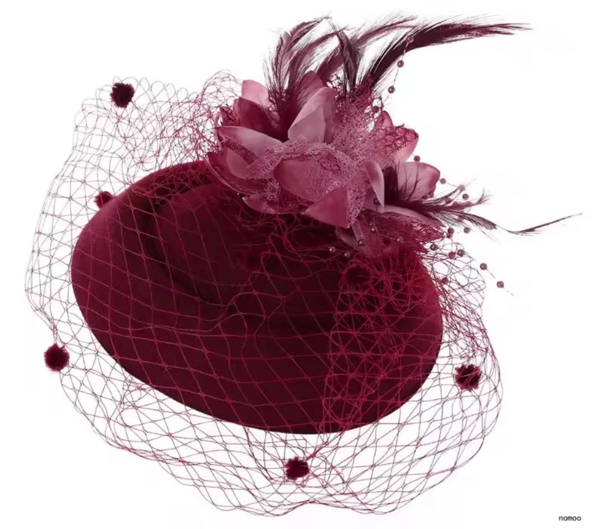 Sasha Fascinator - Burgundy