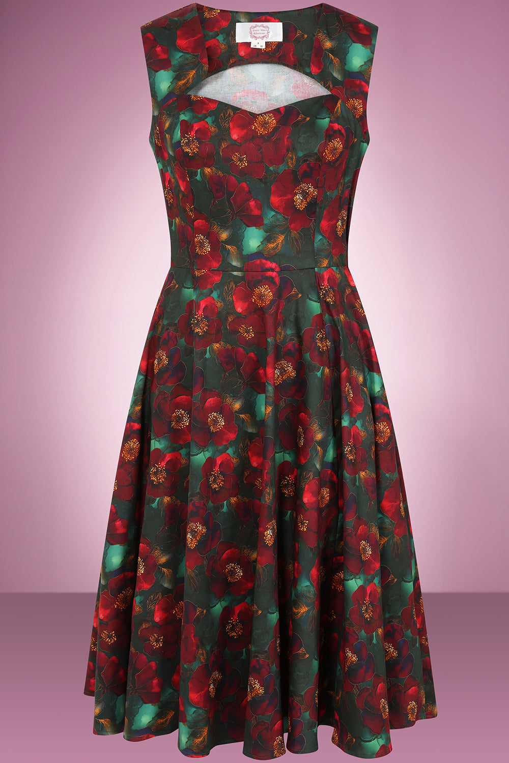 Vert De Gris Floral Swing Dress