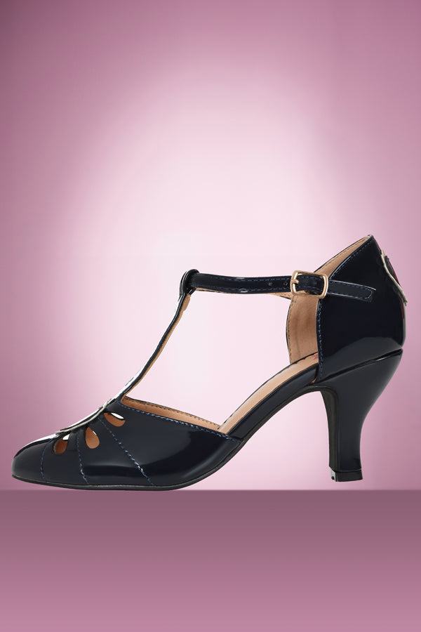 Amelia Heart Shoes in Navy