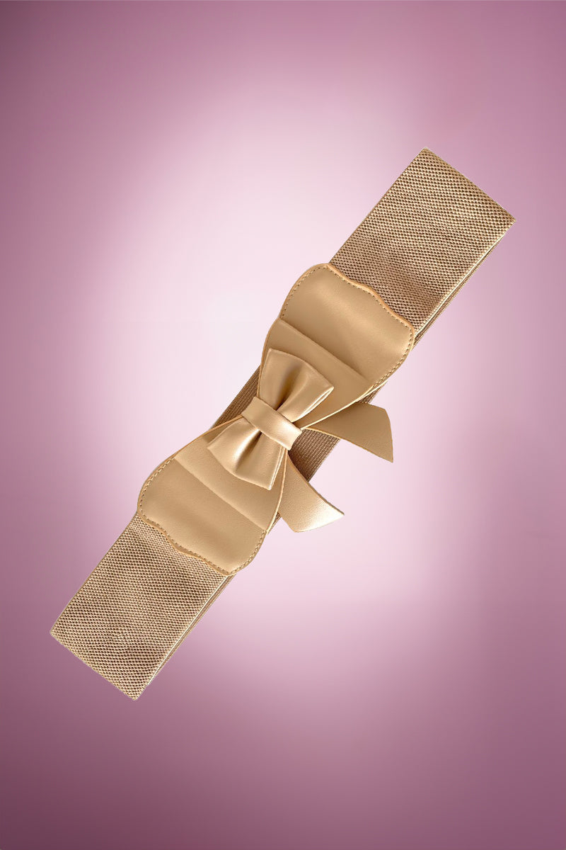 Brianna Bow Belt in Beige