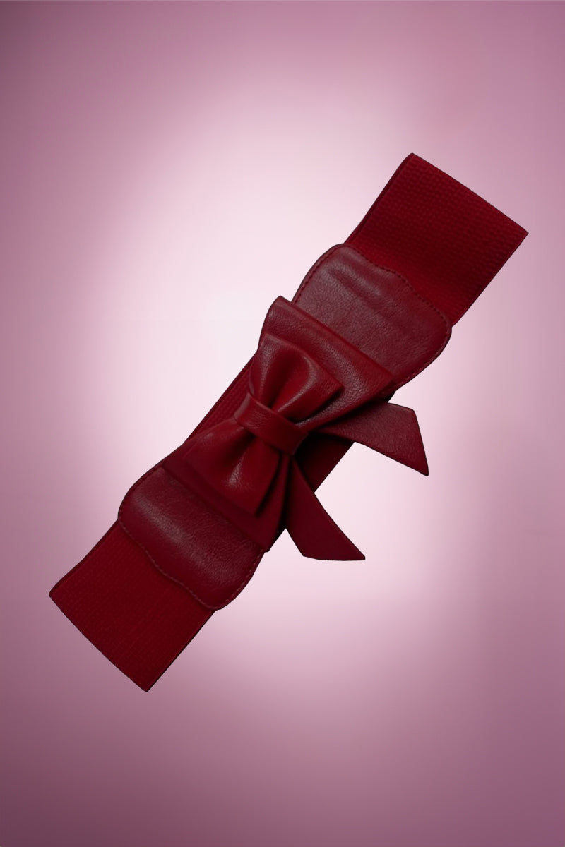 Brianna Bow Belt in Burgundy