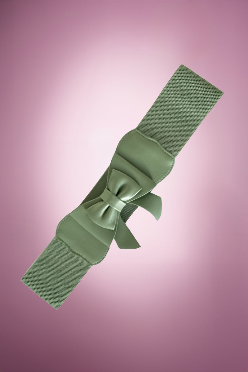Brianna Bow Belt in Sage Green