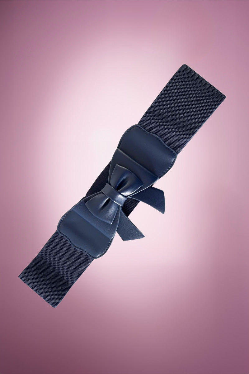 Brianna Bow Belt in Navy
