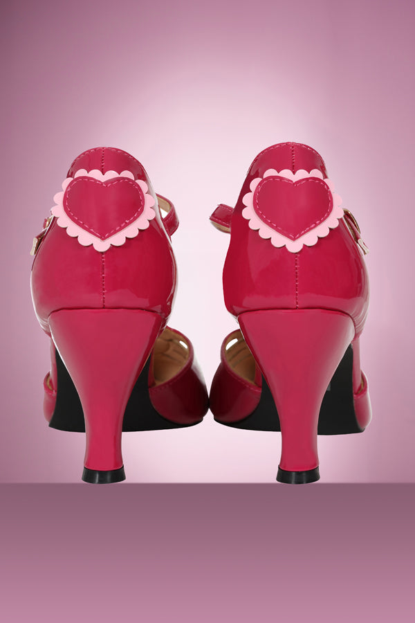 Amelia Heart Shoe in Hot Pink