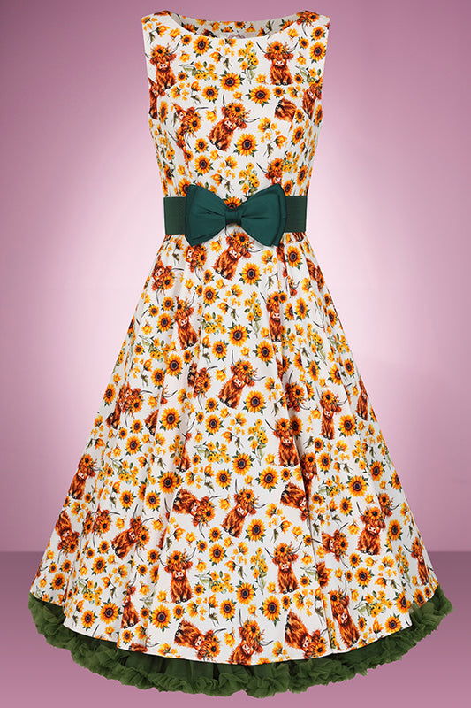 Happy Hatty Highland Cow Swing Dress