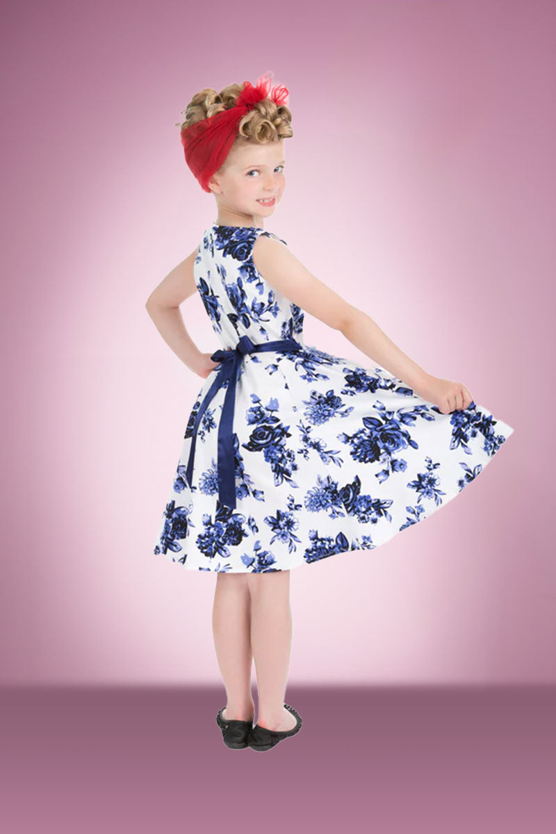 China Blue White Children’s Swing Dress