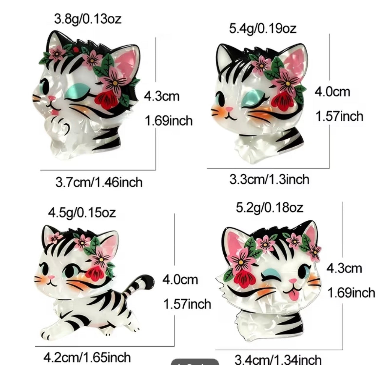 Winky cat Brooch