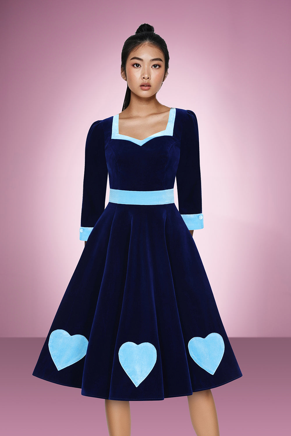 Alice Swing Dress on Model Gradient Background