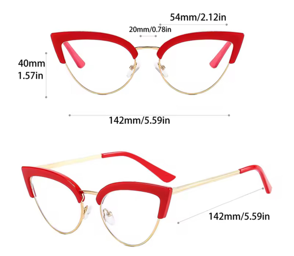 White Cat Wing Glasses