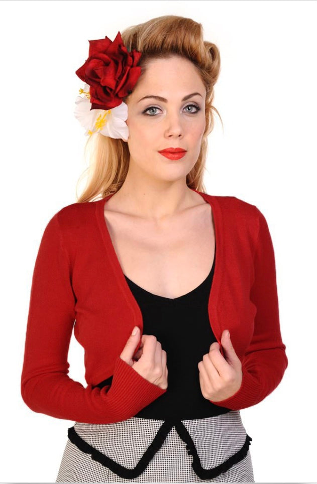 Lyra Long Sleeve Bolero Burgundy