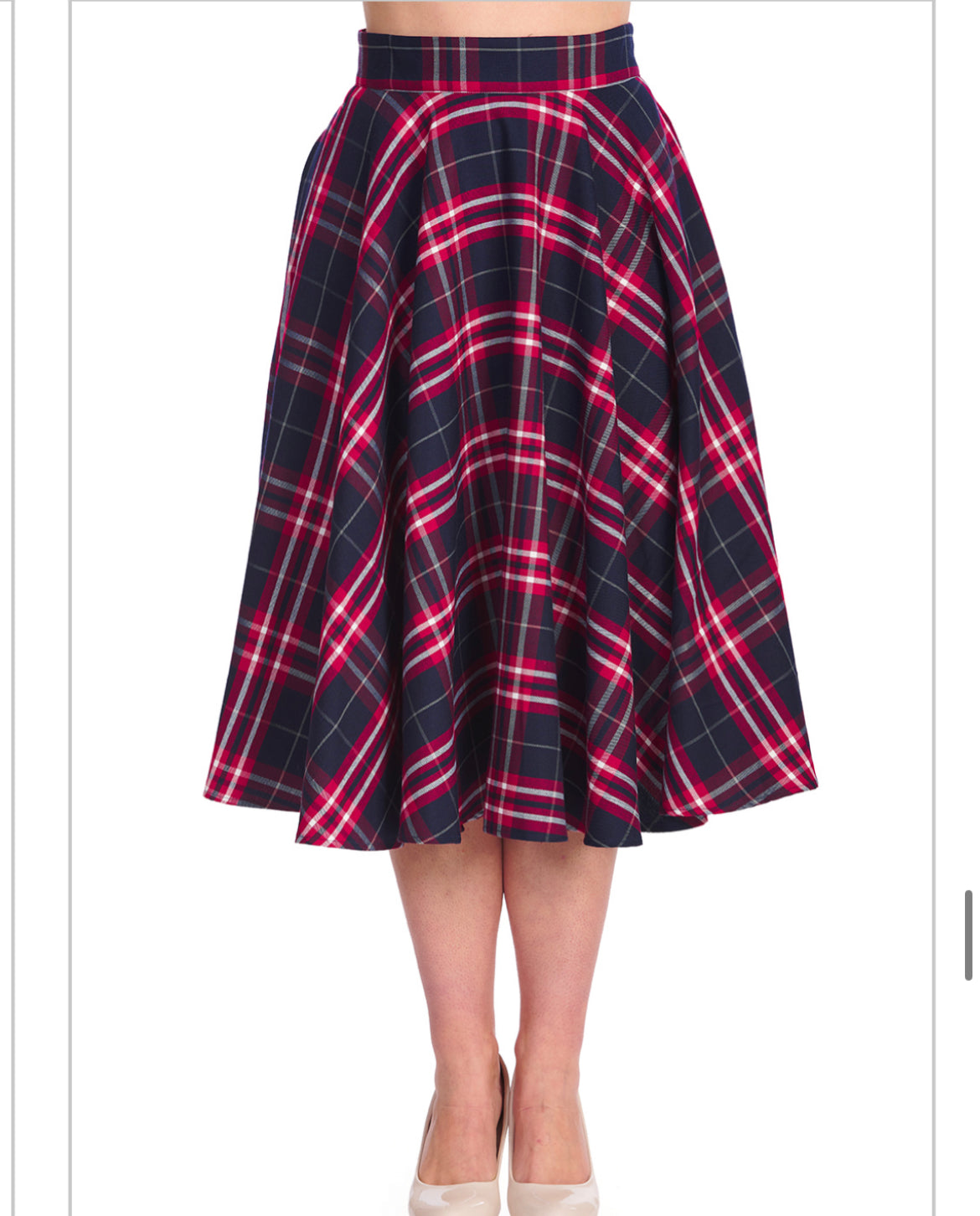 Banned red check Circle Skirt