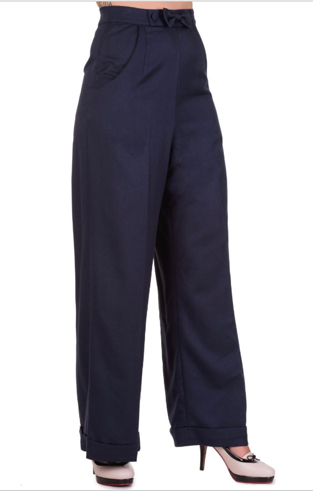 Beatrice Bow Swing Pants NAVY