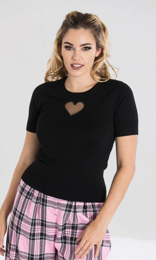 Black Abbie Heart Top