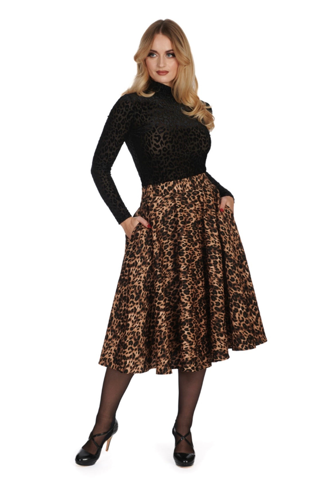 Leo Leopard Swing Skirt