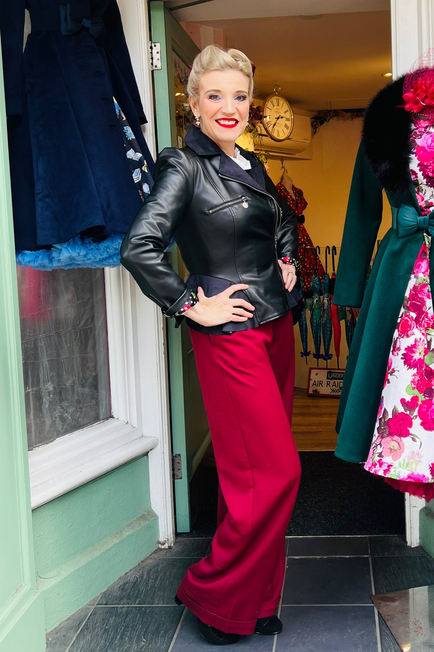Rizzo Jacket with Cherry Lining