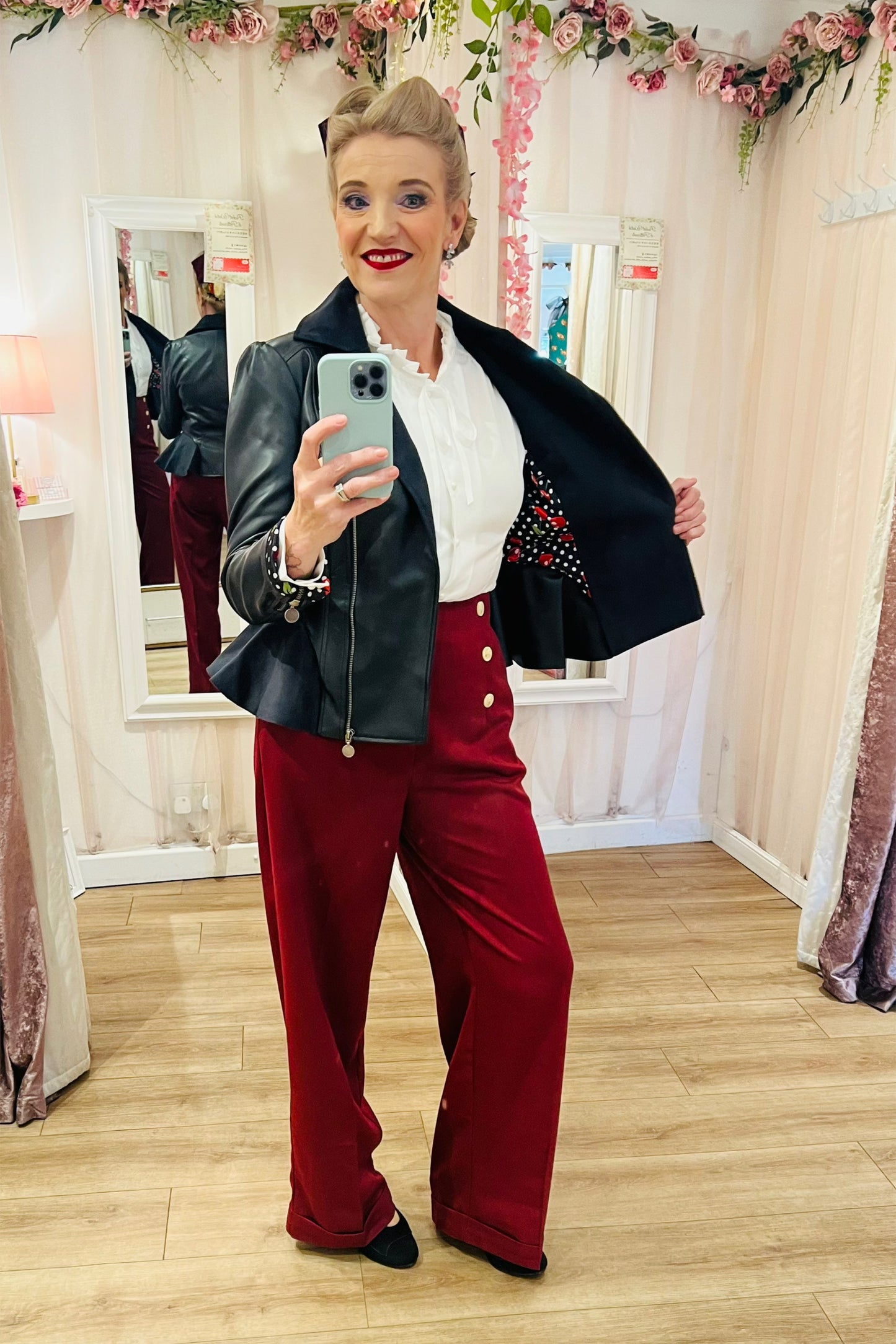 Rizzo Jacket with Cherry Lining