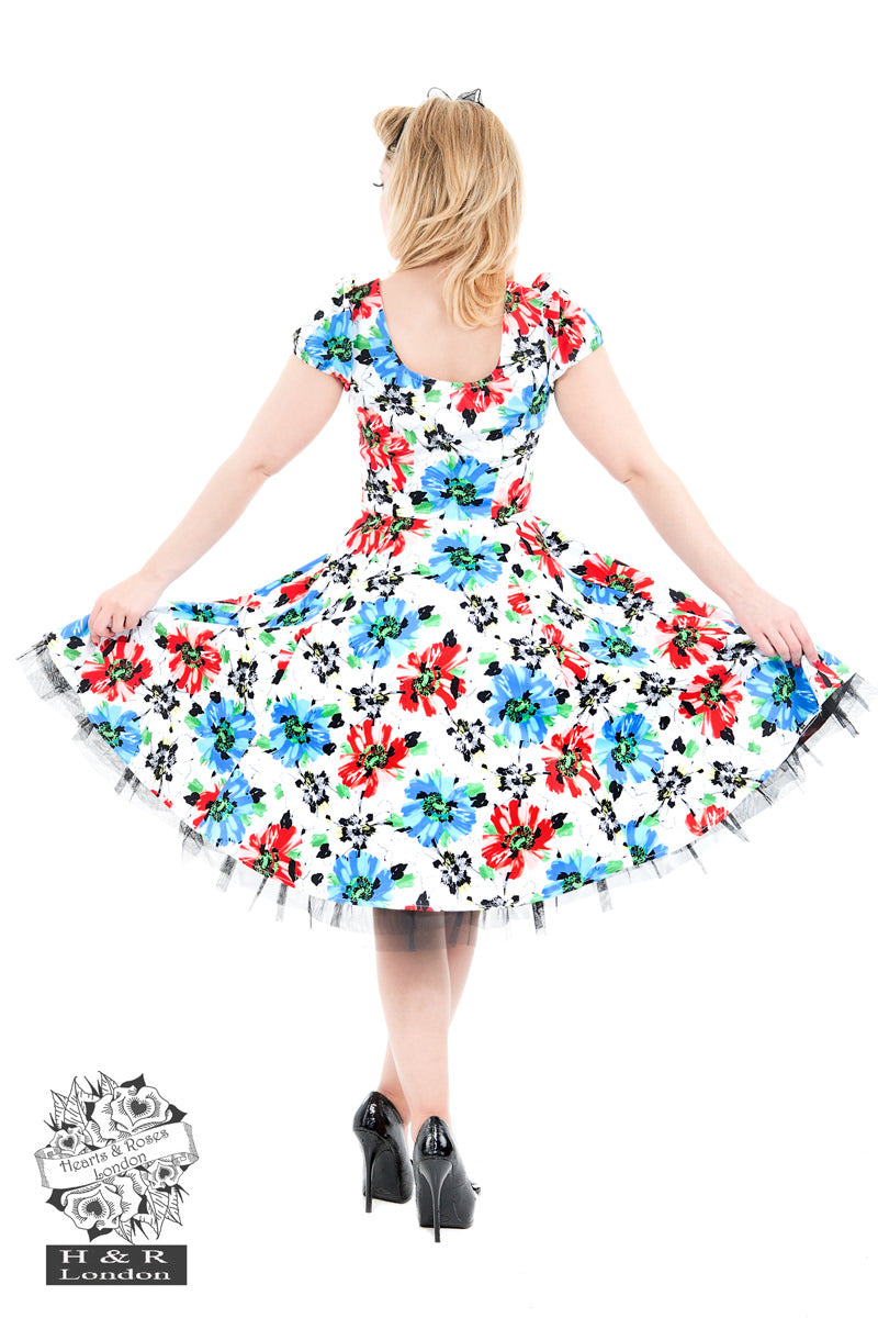 Blue geraniums Swing Dress