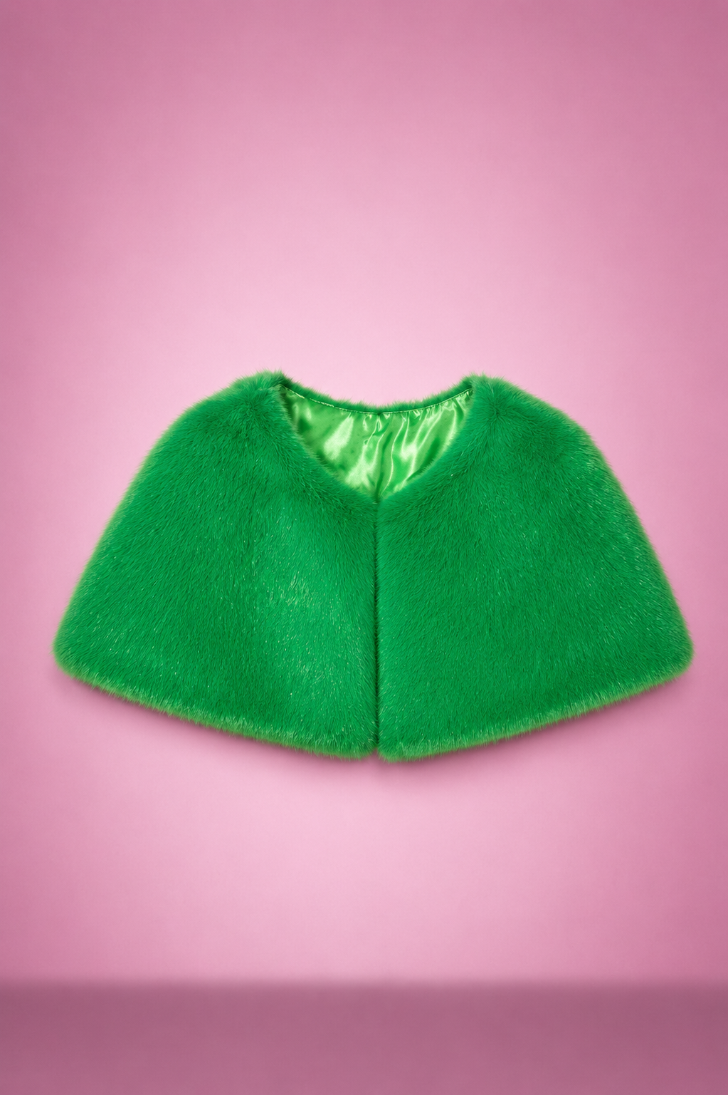 Faux Fur Shawl in Green