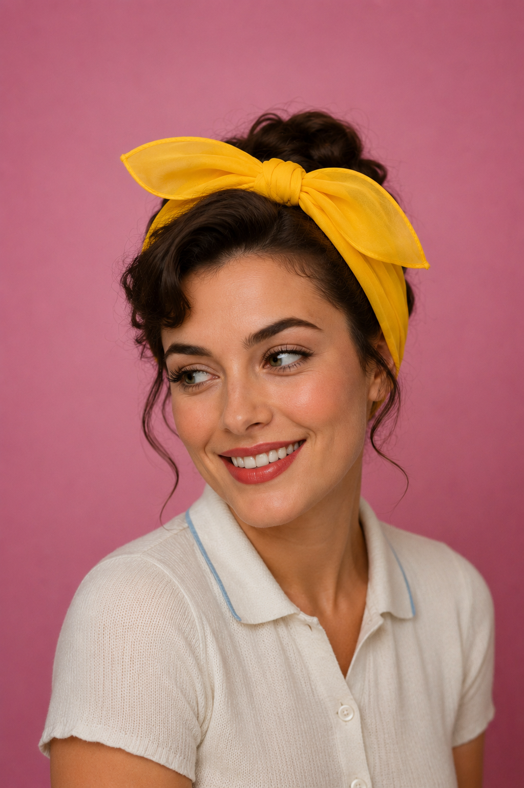 Haifa Head and Neck Scarf in Yellow
