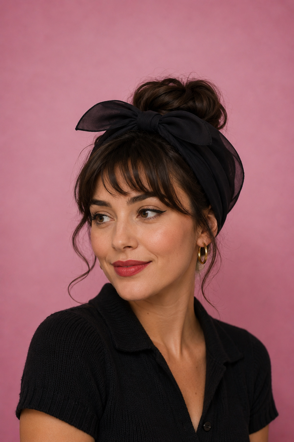 Haifa Head and Neck Scarf in Black
