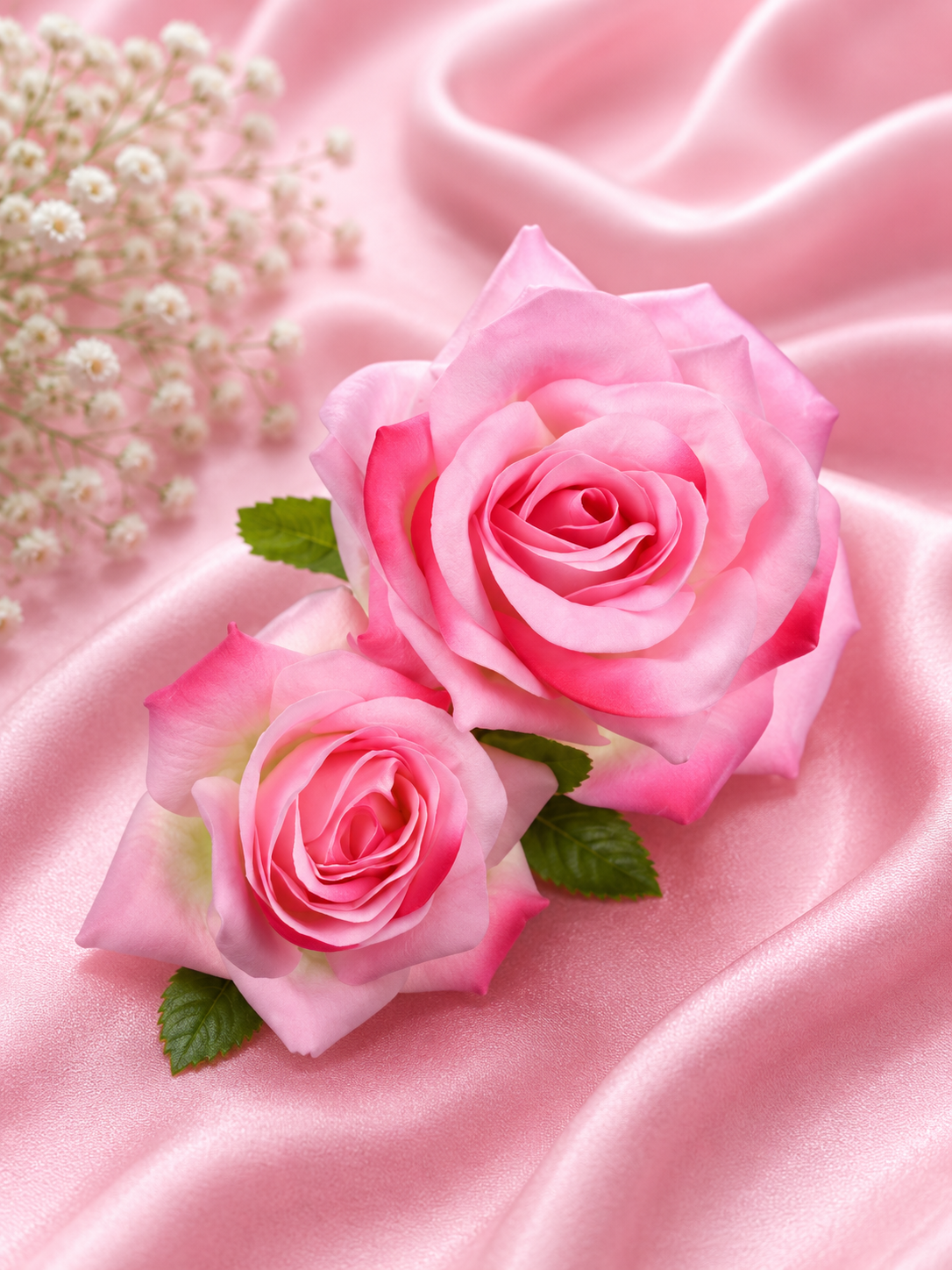 Double Hair Flower in Baby Pink