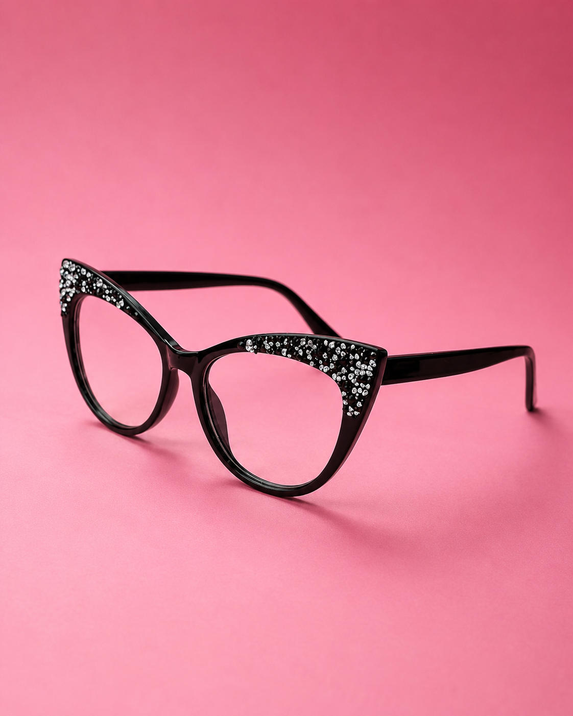 Black Cat Wing diamanté sparkle Embellished Glasses
