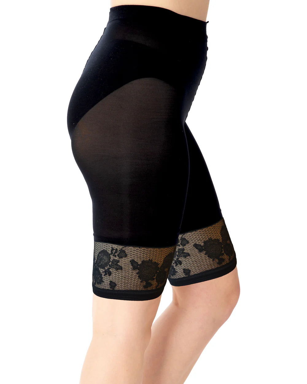Anti Chaff comfort shorts in Black Floral Lace