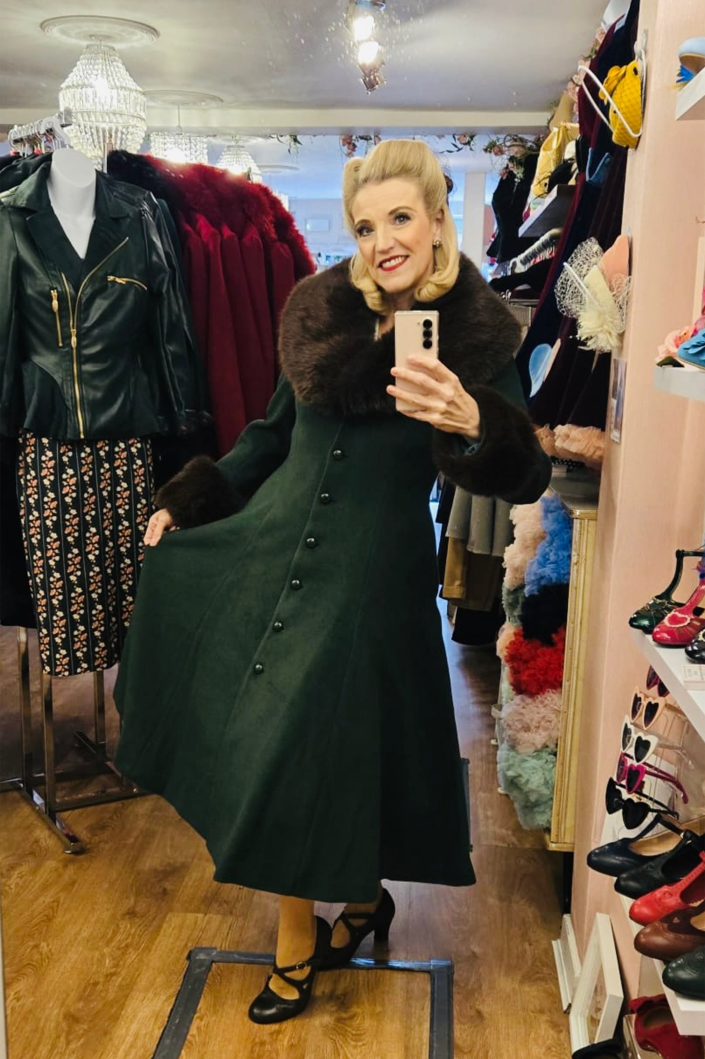 Green Ginger Swing Coat