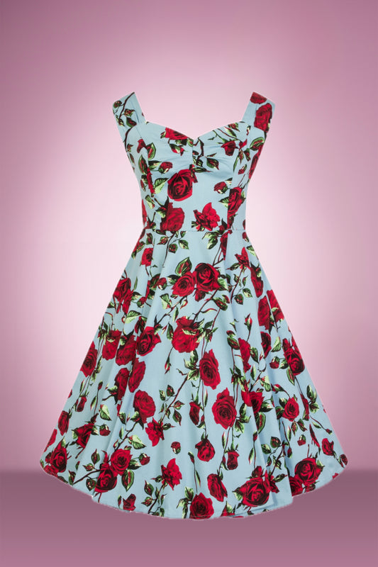 Ditty Rose in Blue Swing Dress