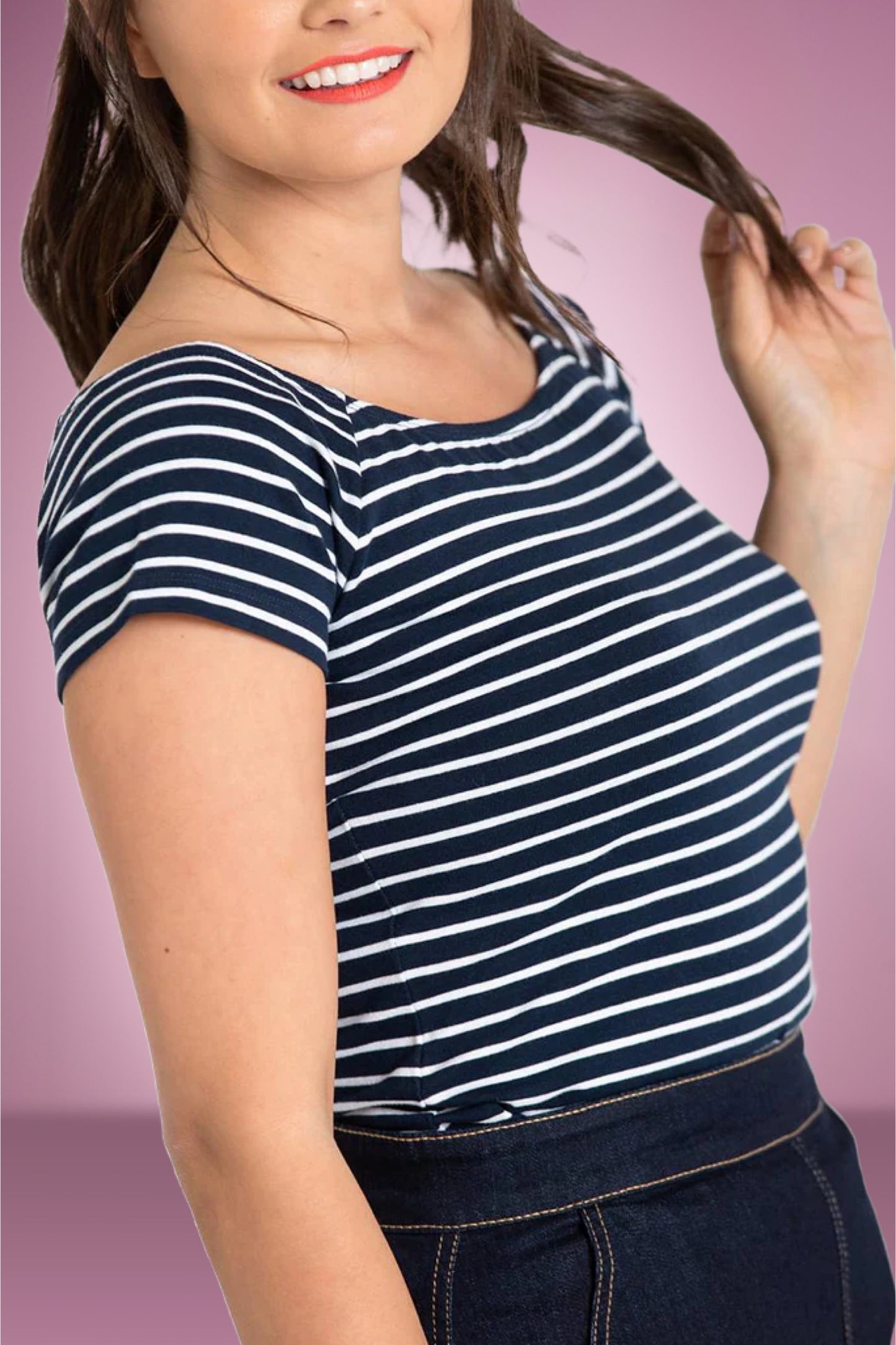Pop Stripe Navy Top