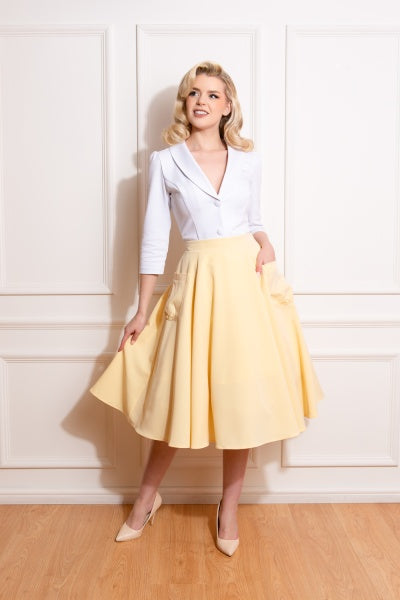 Julie Yellow Lemon Swing Skirt