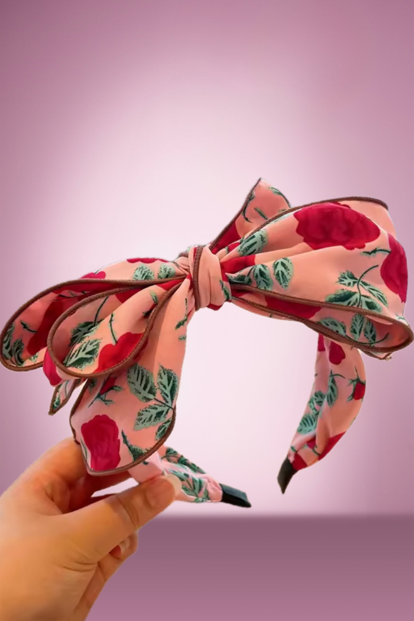 Pink Rose Headband