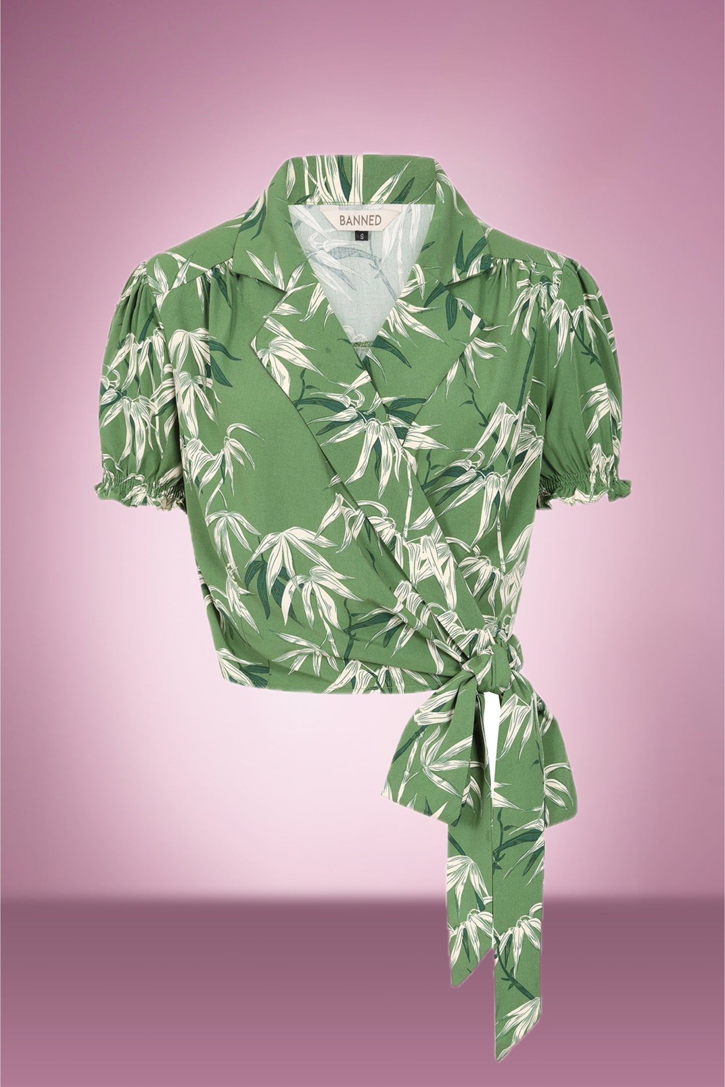 Tiki Tallulah Wrap Blouse in Green