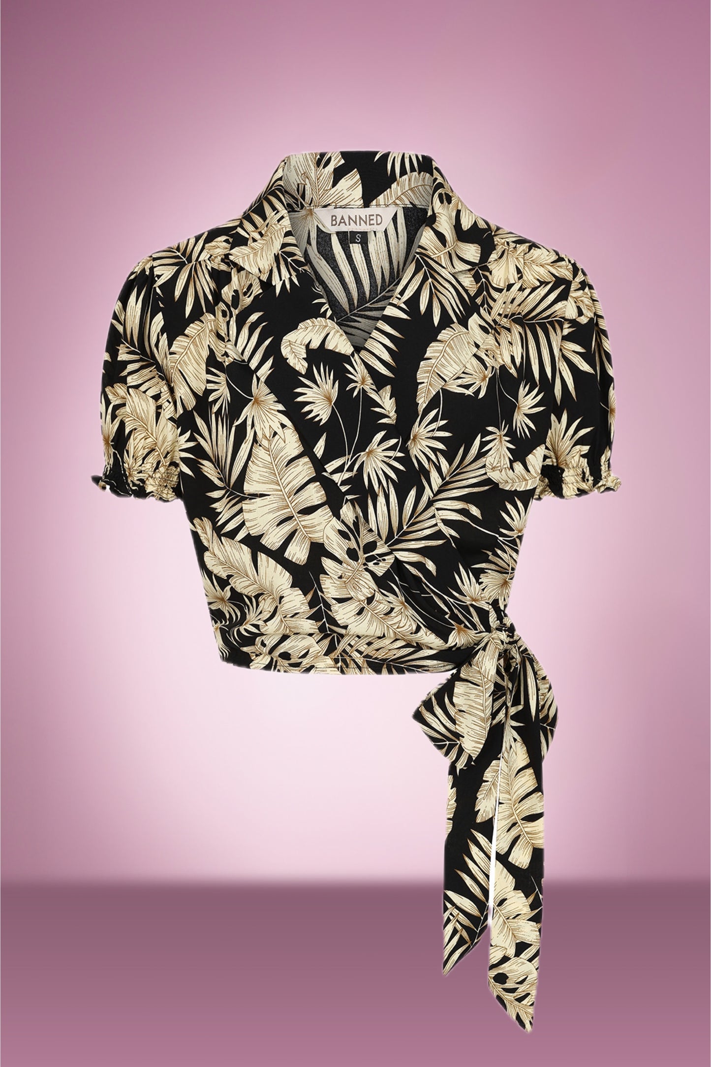 Tiki Tallulah Wrap Blouse in Black