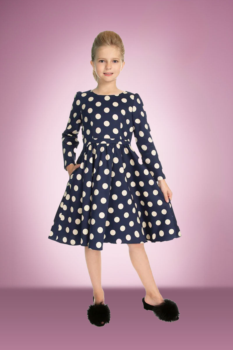Milana Polka Dot Children's Swing Dress Pocket Watch and Petticoats Milana Polka Dot Children's Swing Dress Pocket Watch and Petticoats