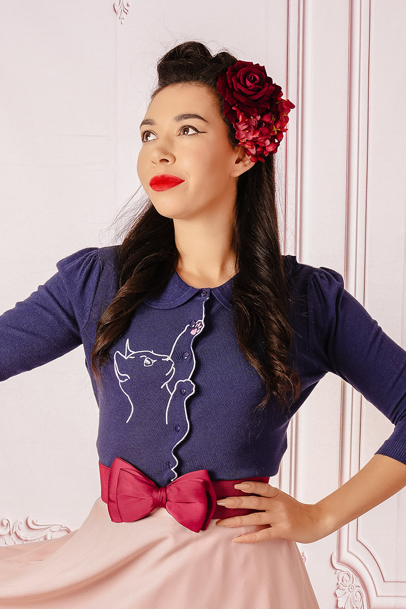 Navy Kitty Cardi