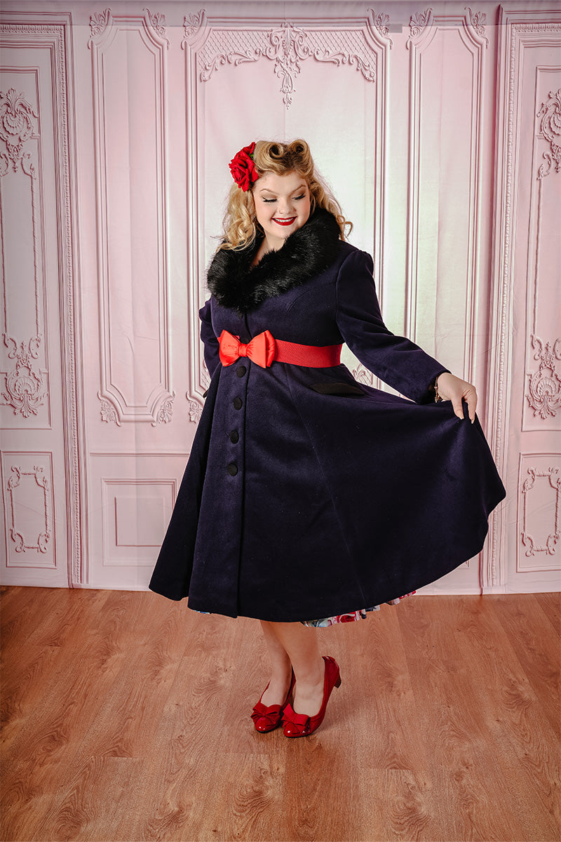 Navy Noir Swing Coat