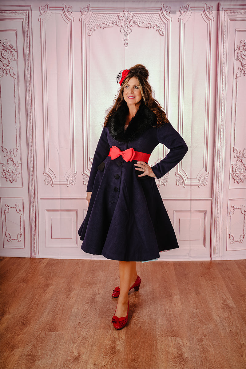 Navy Noir Swing Coat